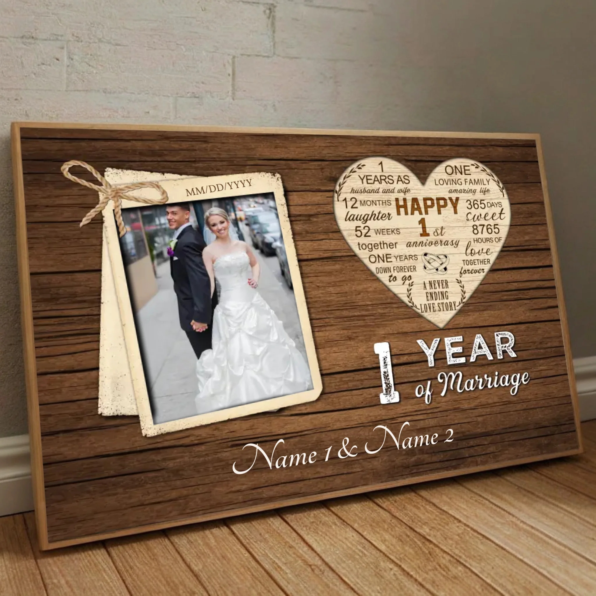 One Year of Love – A Custom 1st Anniversary Gift with Heart - 89Prints