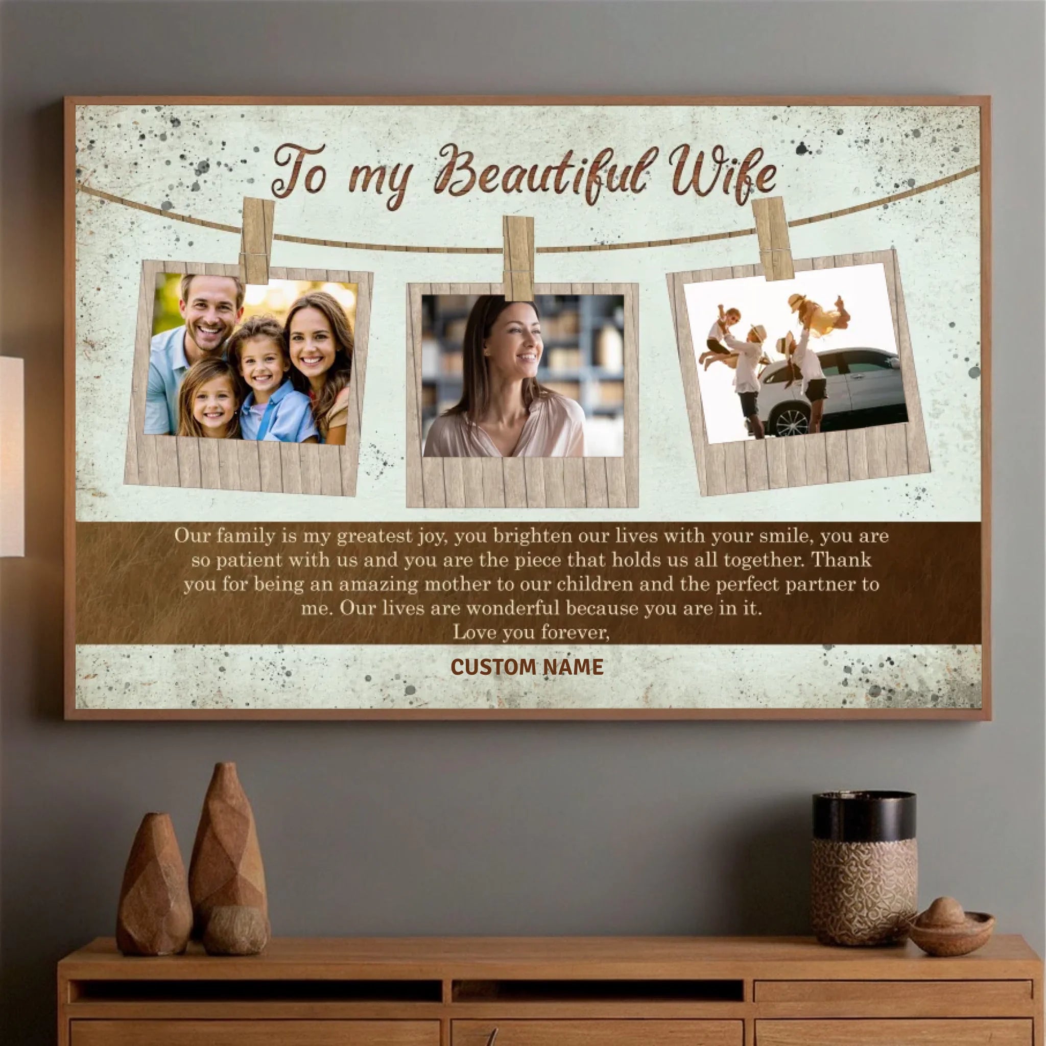 A Loving Tribute to My Beautiful Wife – Customizable Family Gift from the Heart - 89Prints