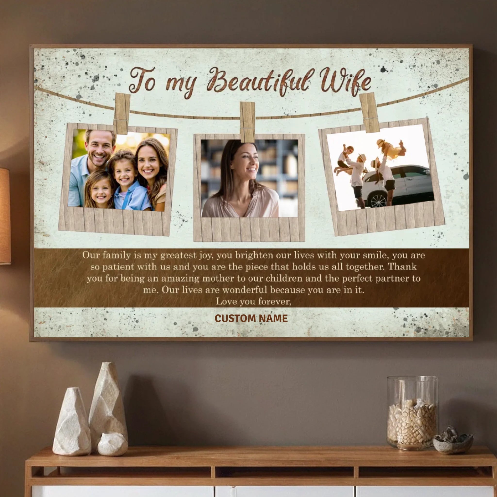 A Loving Tribute to My Beautiful Wife – Customizable Family Gift from the Heart - 89Prints