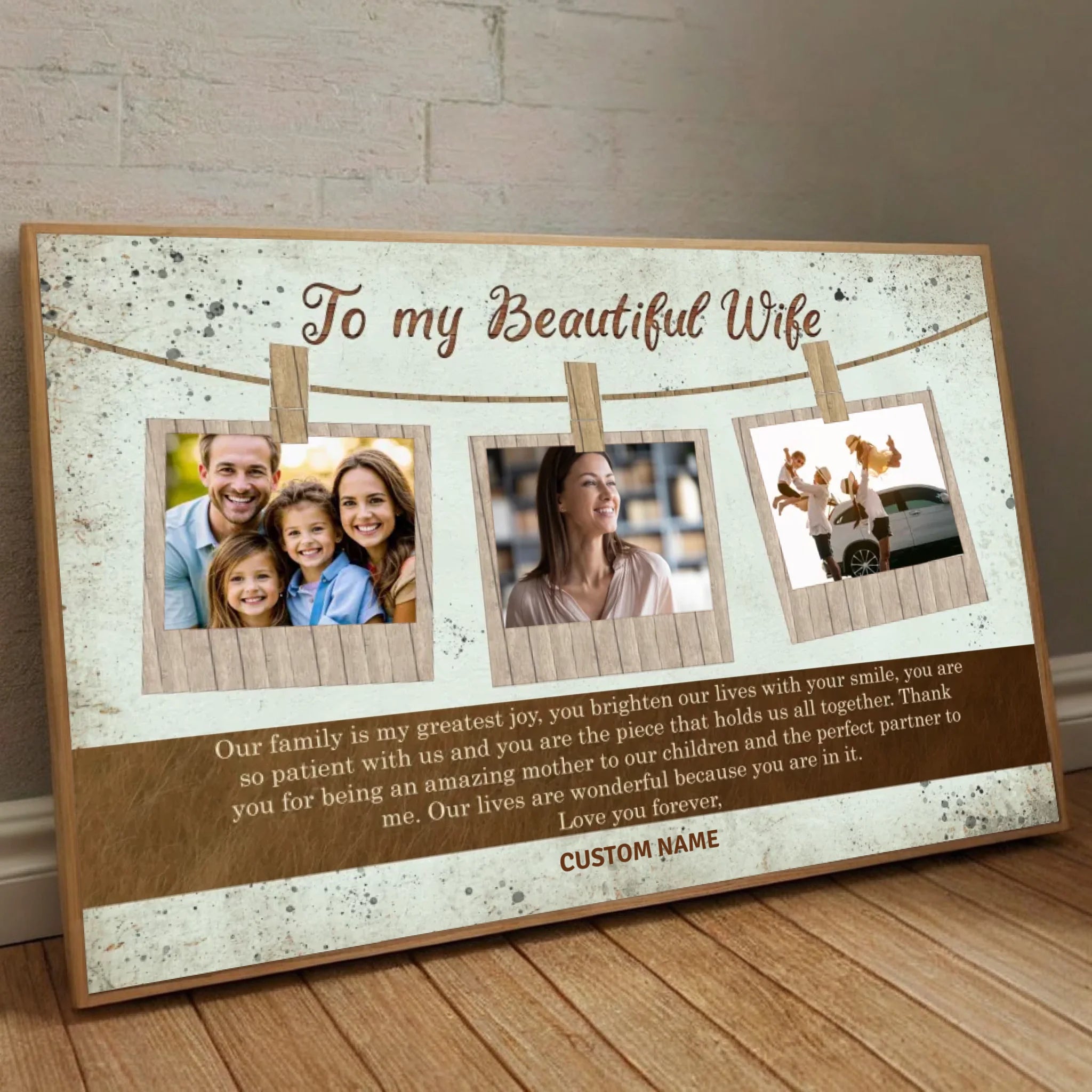 A Loving Tribute to My Beautiful Wife – Customizable Family Gift from the Heart - 89Prints