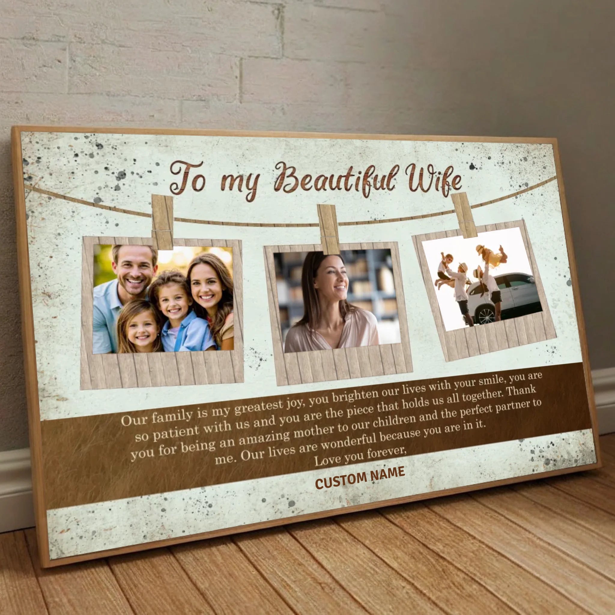 A Loving Tribute to My Beautiful Wife – Customizable Family Gift from the Heart - 89Prints