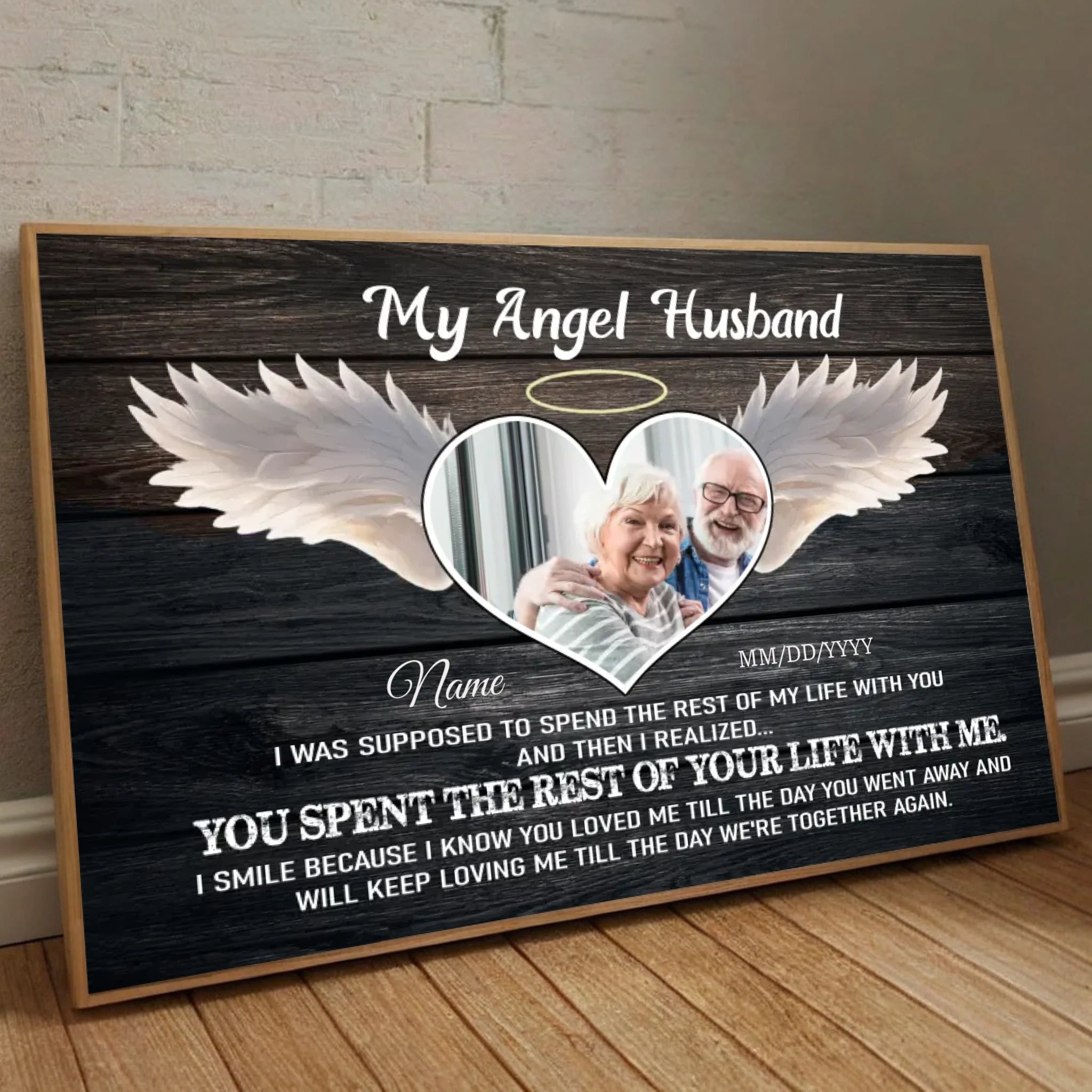 My Angel Husband – A Custom Memorial Poster That Tells Our Love Story - 89Prints