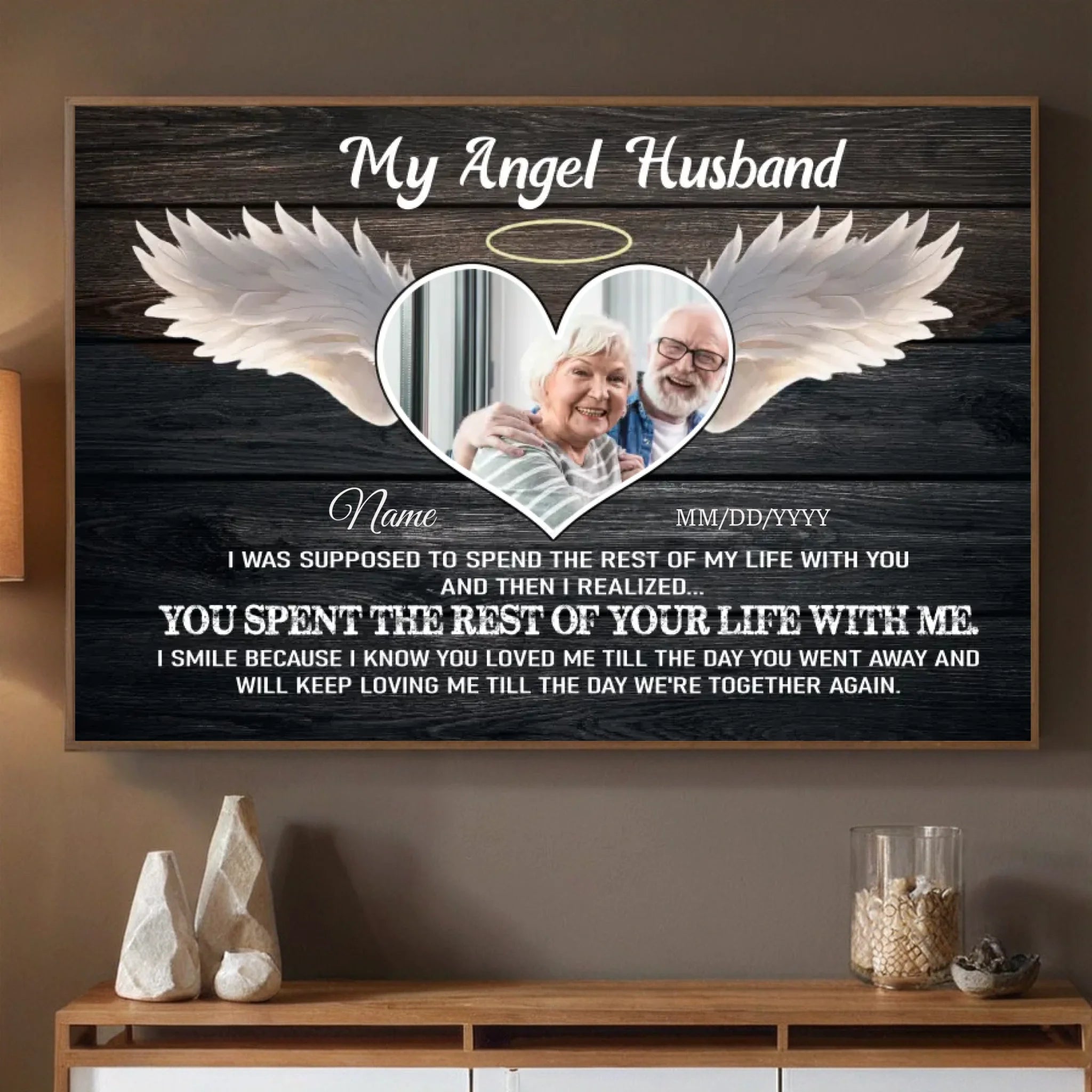 My Angel Husband – A Custom Memorial Poster That Tells Our Love Story - 89Prints