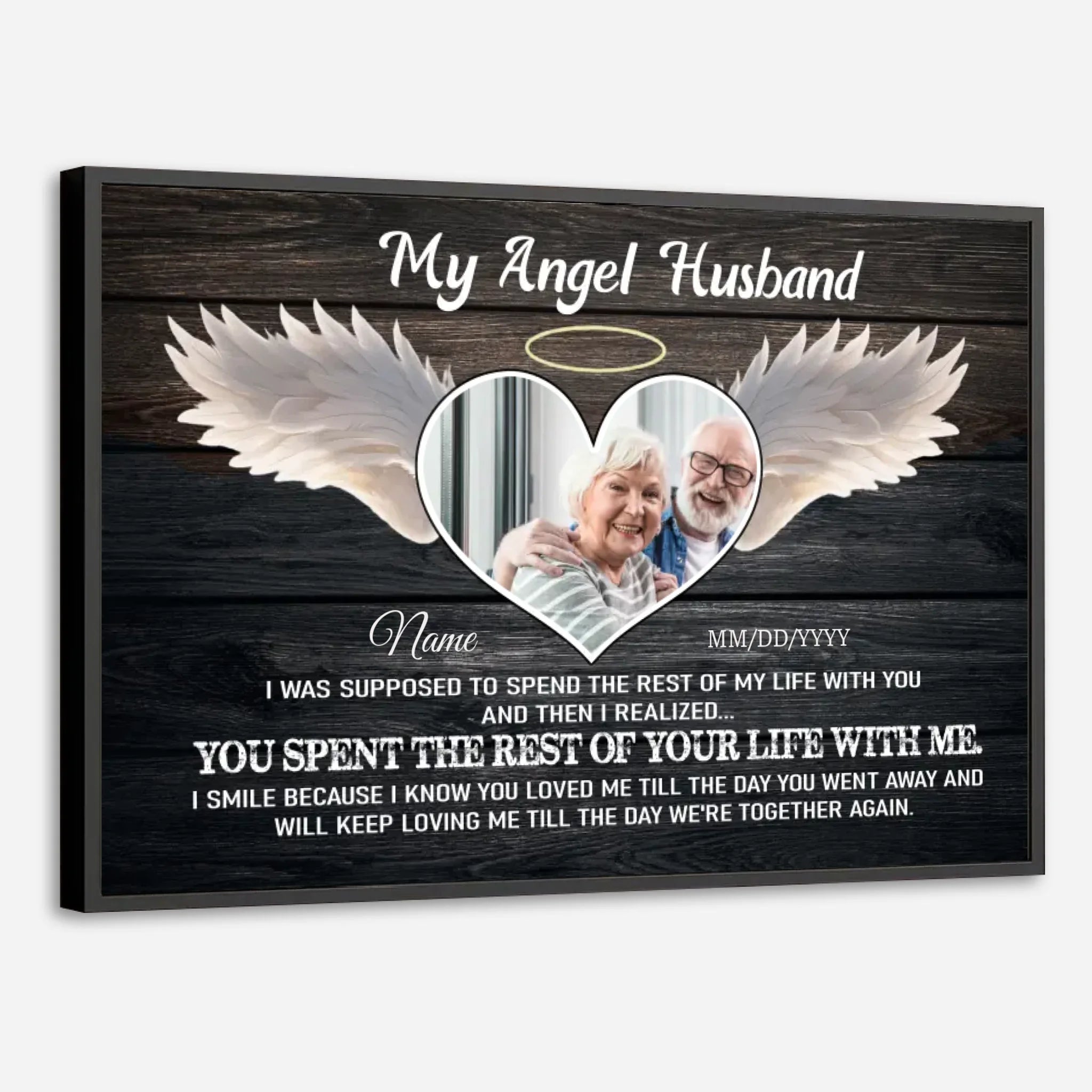 My Angel Husband – A Custom Memorial Poster That Tells Our Love Story - 89Prints