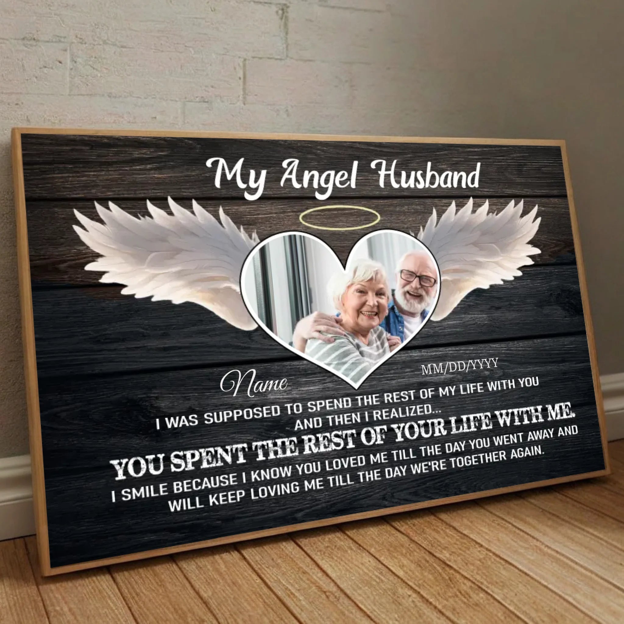 My Angel Husband – A Custom Memorial Poster That Tells Our Love Story - 89Prints