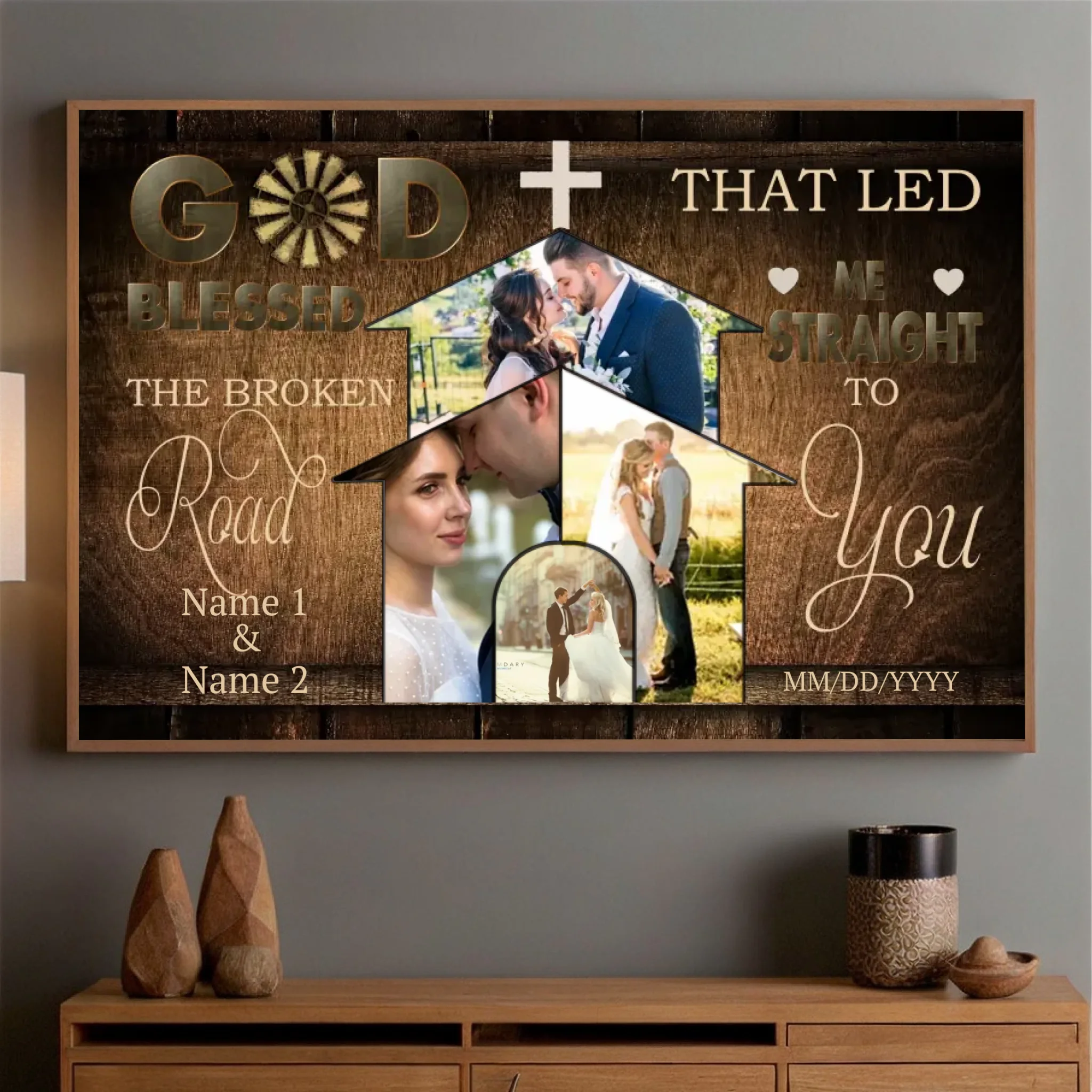 Blessed – The Broken Road to You Personalized Love Poster - 89Prints