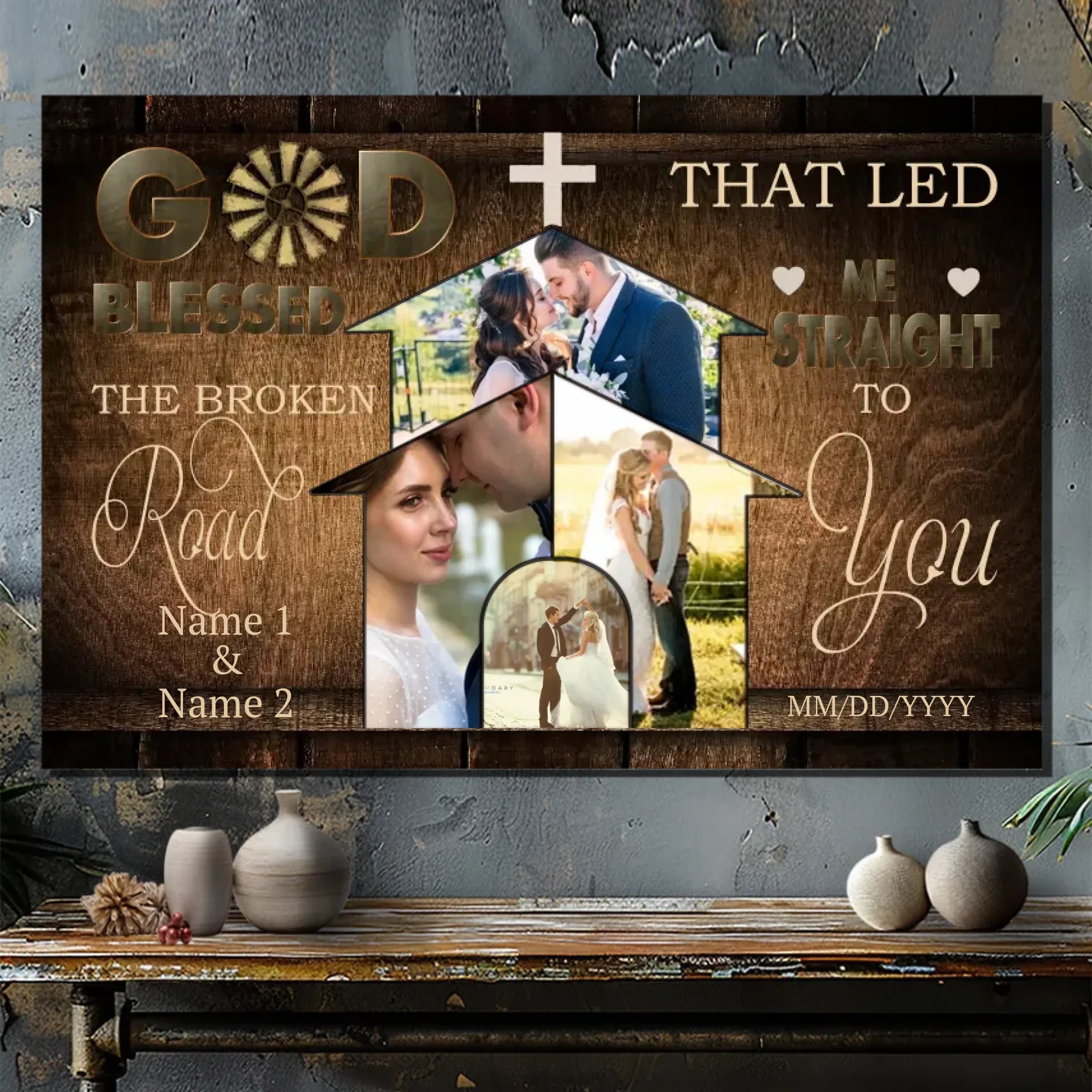 Personalized Canvas Art: Blessed – The Broken Road to You | 89Prints