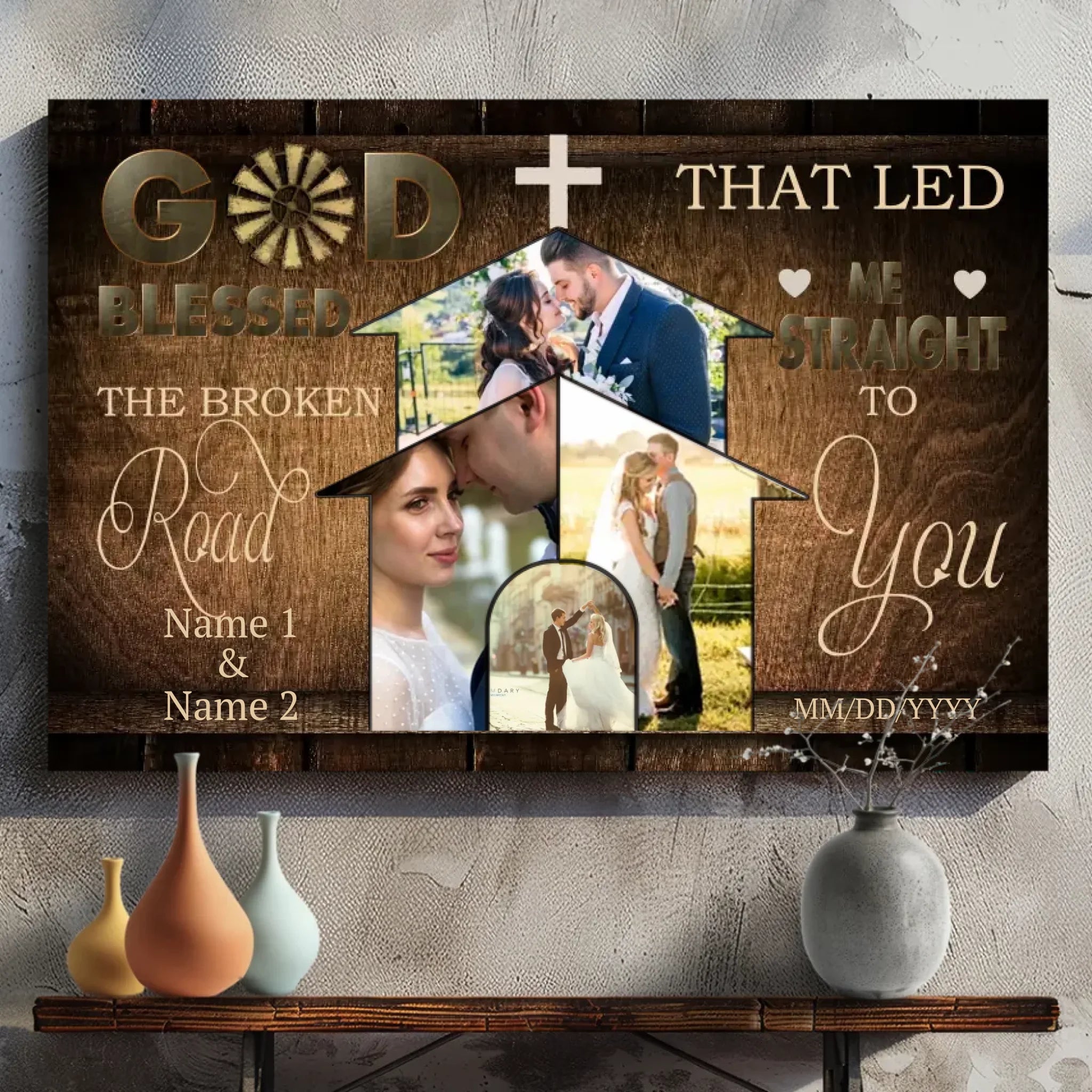 Personalized Canvas Art: Blessed – The Broken Road to You | 89Prints