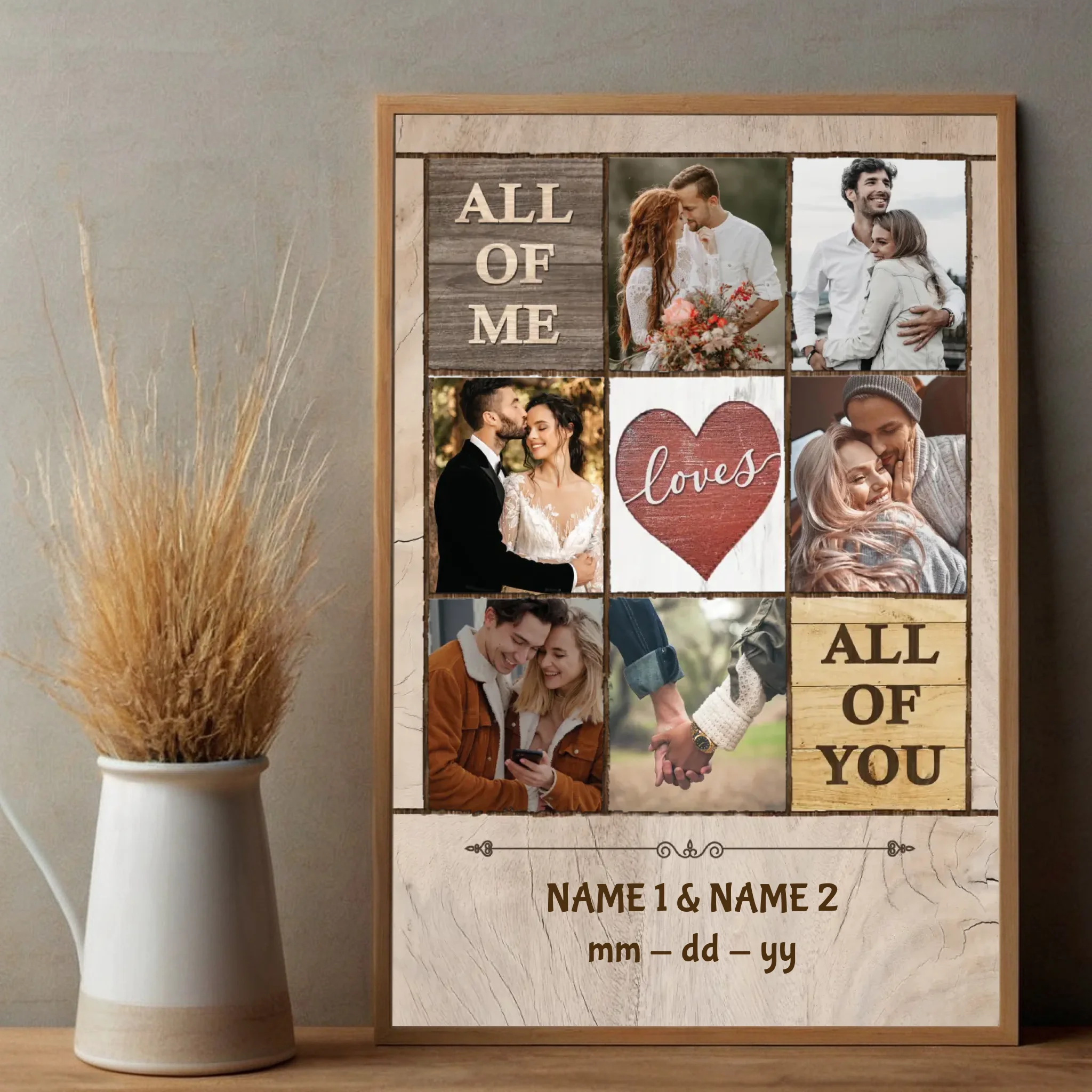 ‘All of Me Loves All of You’ – Personalized Romantic Poster for Couples - 89Prints