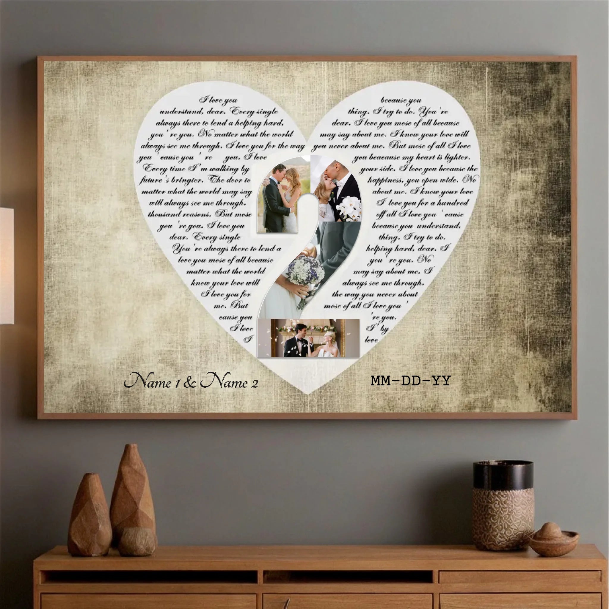 Custom Heart-Shaped Love Letter Poster – A Romantic Keepsake of Your Words - 89Prints