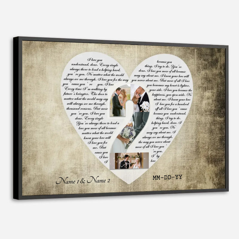 Custom Heart-Shaped Love Letter Poster – A Romantic Keepsake of Your Words - 89Prints