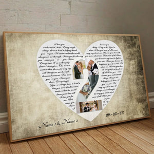 Custom Heart-Shaped Love Letter Poster – A Romantic Keepsake of Your Words - 89Prints