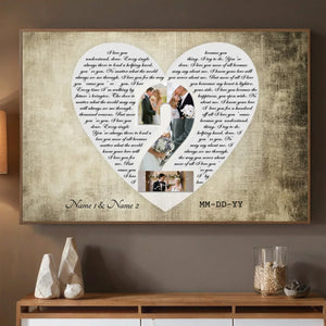 Custom Heart-Shaped Love Letter Poster – A Romantic Keepsake of Your Words - 89Prints