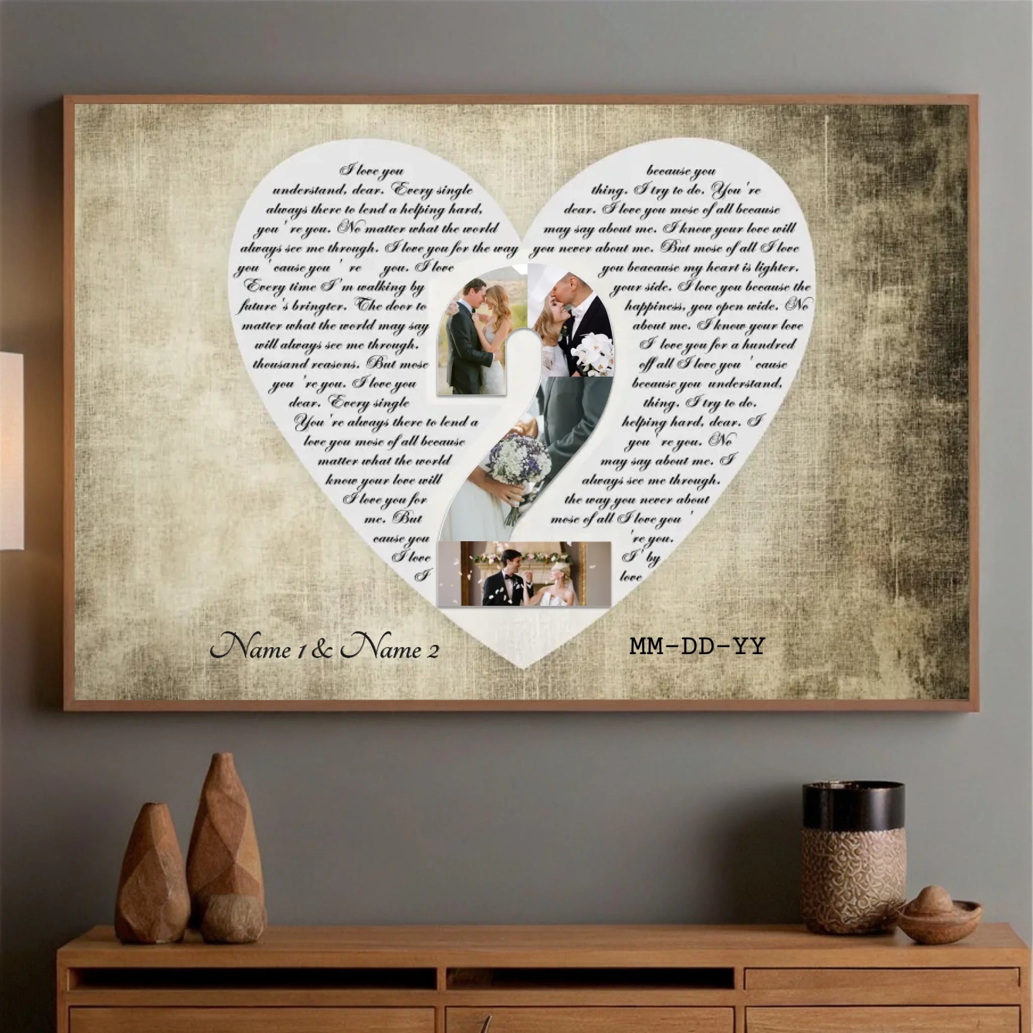 Custom Heart-Shaped Love Letter Poster – A Romantic Keepsake of Your Words - 89Prints