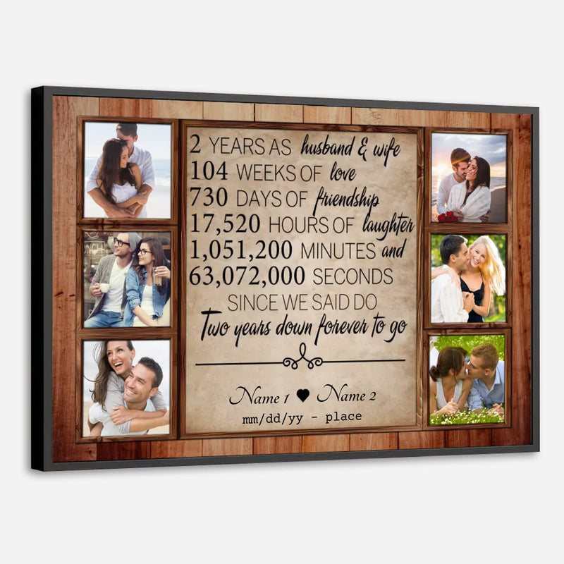 Personalized 2nd Anniversary Poster – Celebrate Two Years of Love and Memories - 89Prints