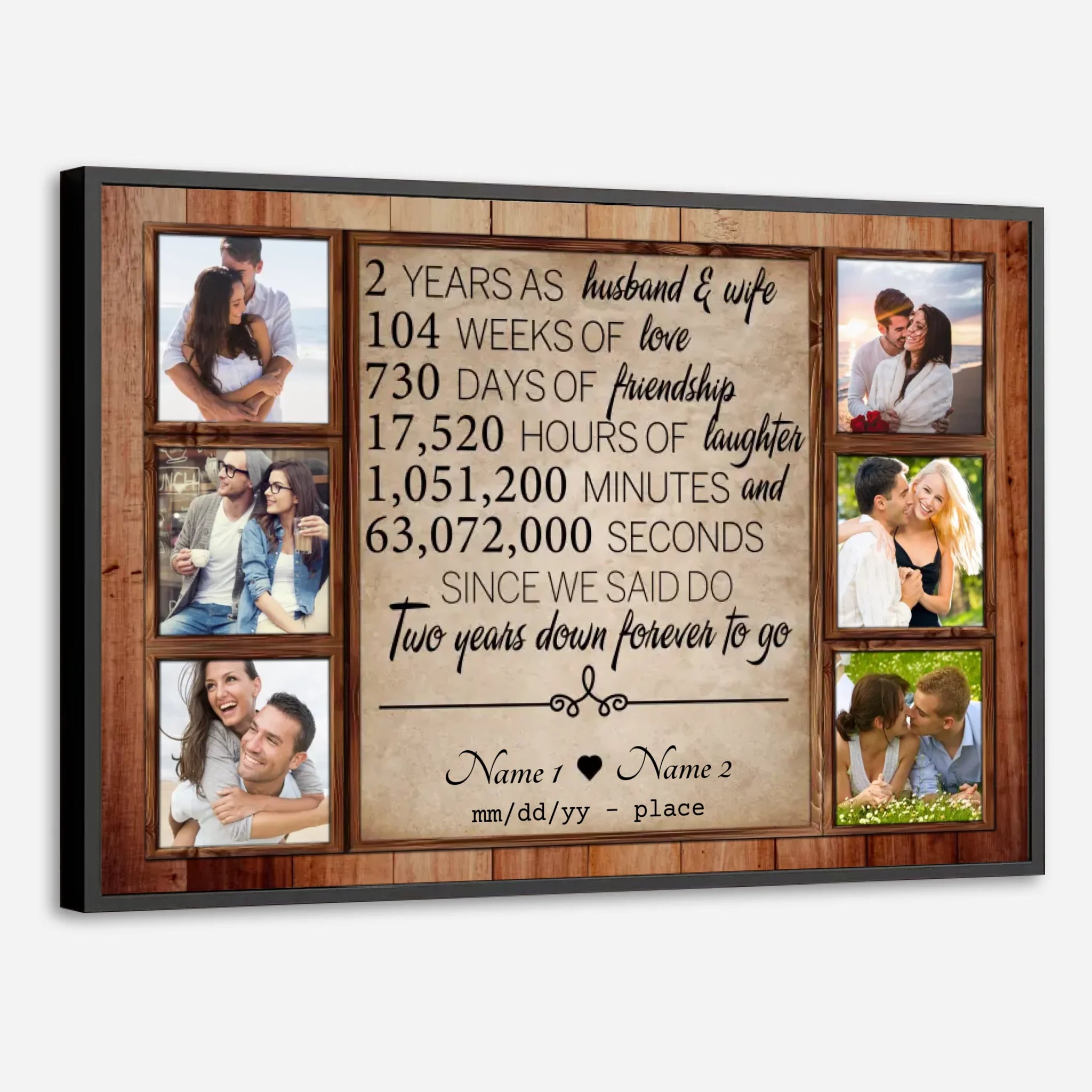 Personalized 2nd Anniversary Poster – Celebrate Two Years of Love and Memories - 89Prints