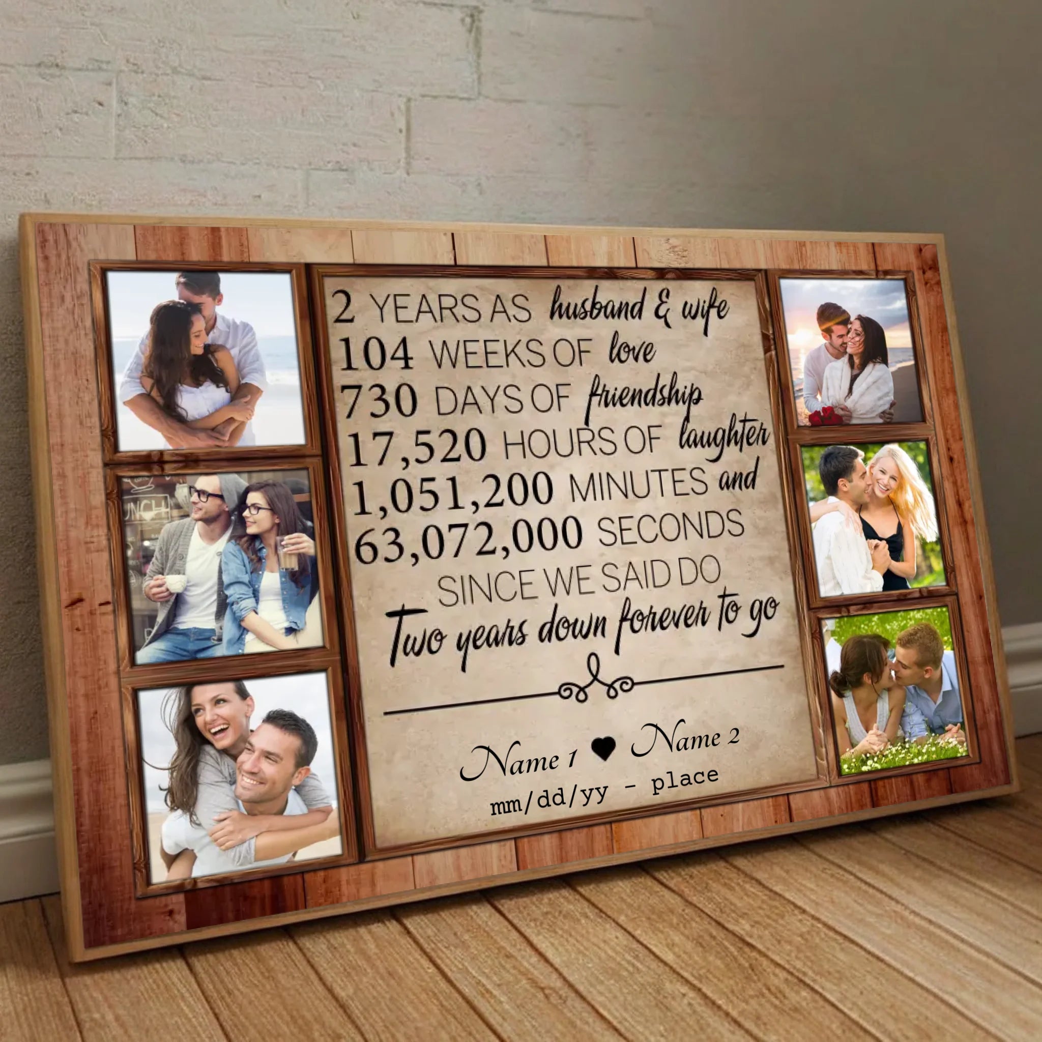 Personalized 2nd Anniversary Poster – Celebrate Two Years of Love and Memories - 89Prints