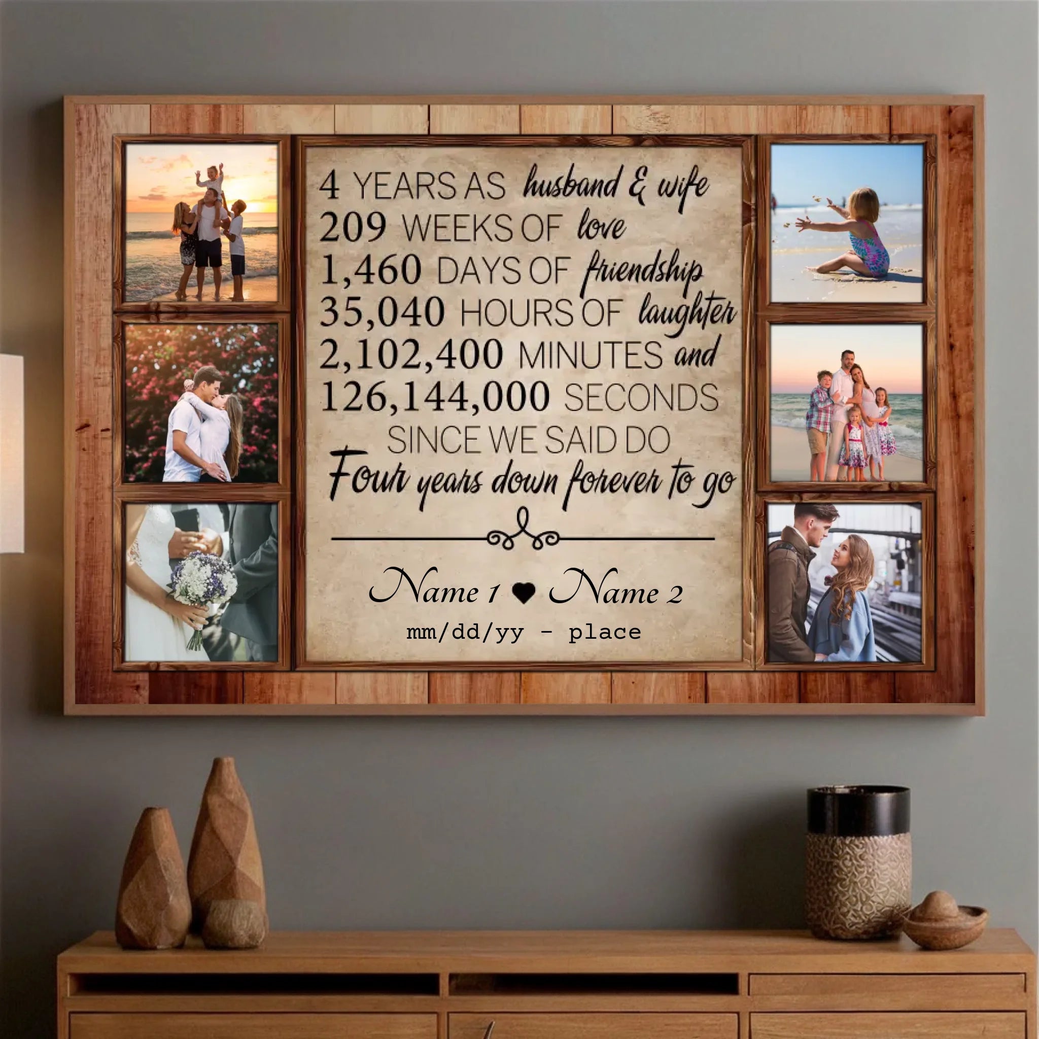 Custom 4th Anniversary Poster – A Unique Gift of Love and Memories - 89Prints