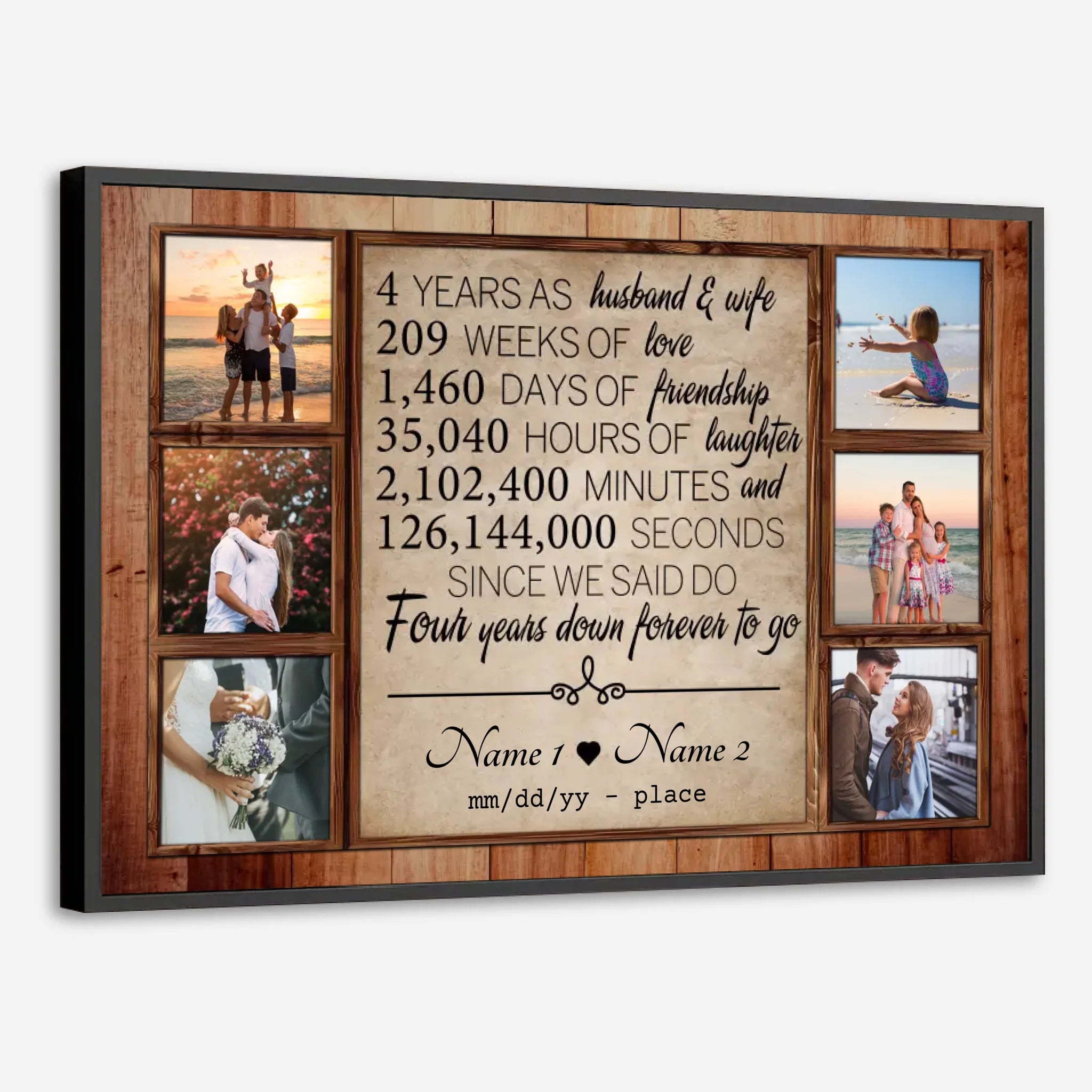 Custom 4th Anniversary Poster – A Unique Gift of Love and Memories - 89Prints