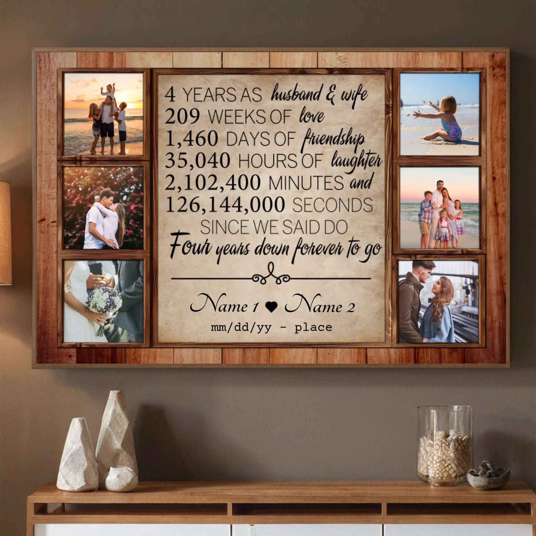 Custom 4th Anniversary Poster – A Unique Gift of Love and Memories - 89Prints