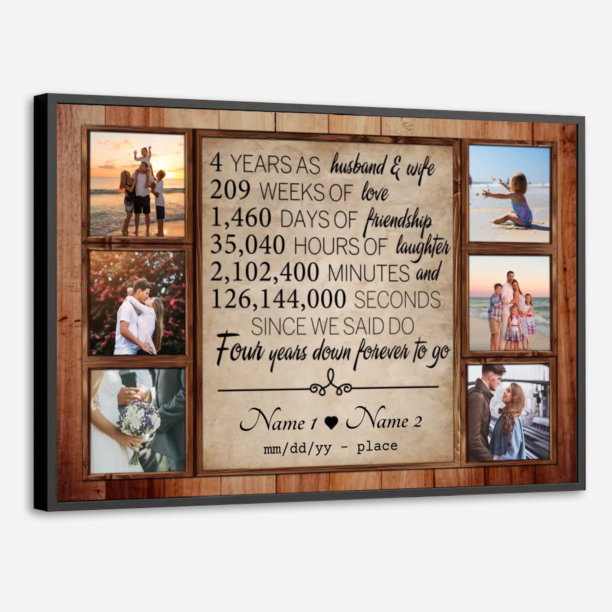 Custom 4th Anniversary Poster – A Unique Gift of Love and Memories - 89Prints