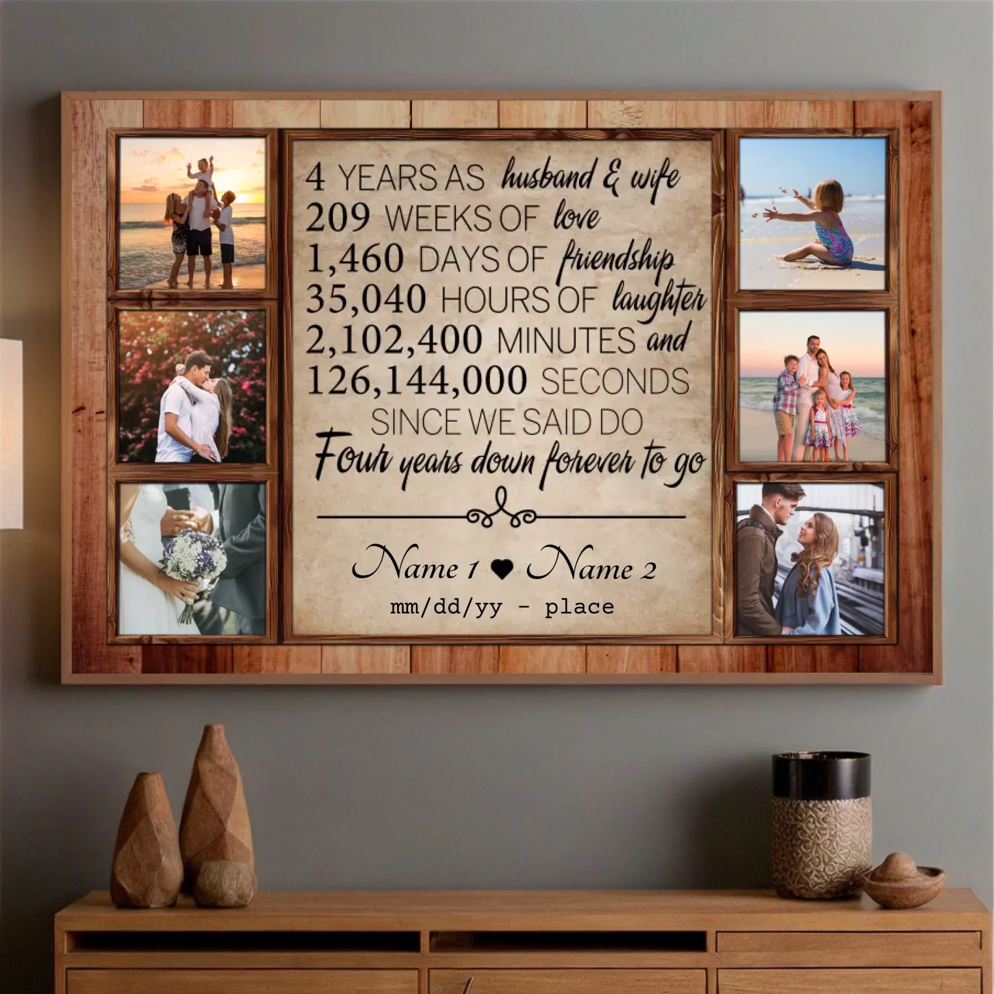 Custom 4th Anniversary Poster – A Unique Gift of Love and Memories - 89Prints