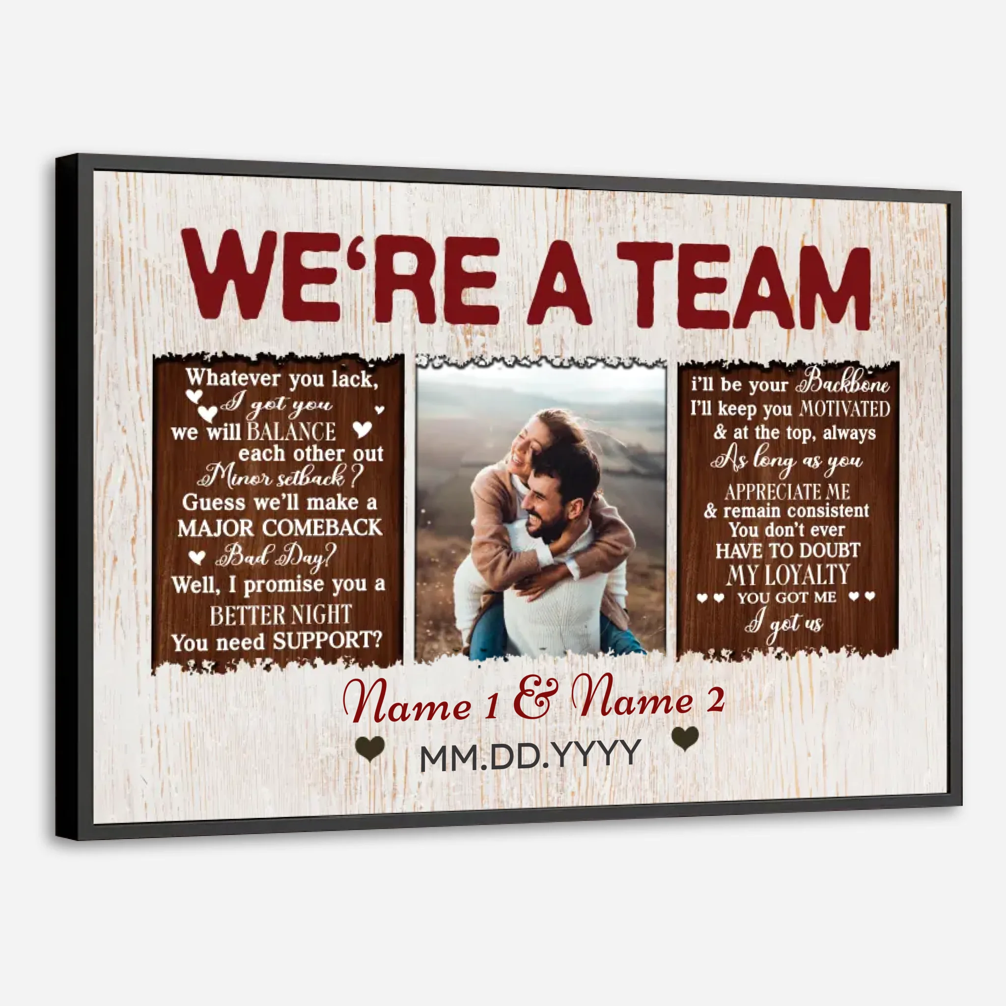 Custom Wedding Poster: “We’re a Team, Always and Forever” – A Unique Couple Gift by 89Prints