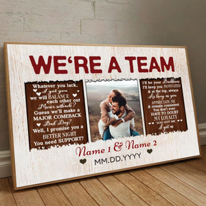 Custom Wedding Poster: “We’re a Team, Always and Forever” – A Unique Couple Gift by 89Prints