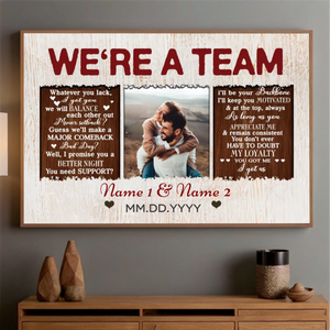 Custom Wedding Poster: “We’re a Team, Always and Forever” – A Unique Couple Gift by 89Prints
