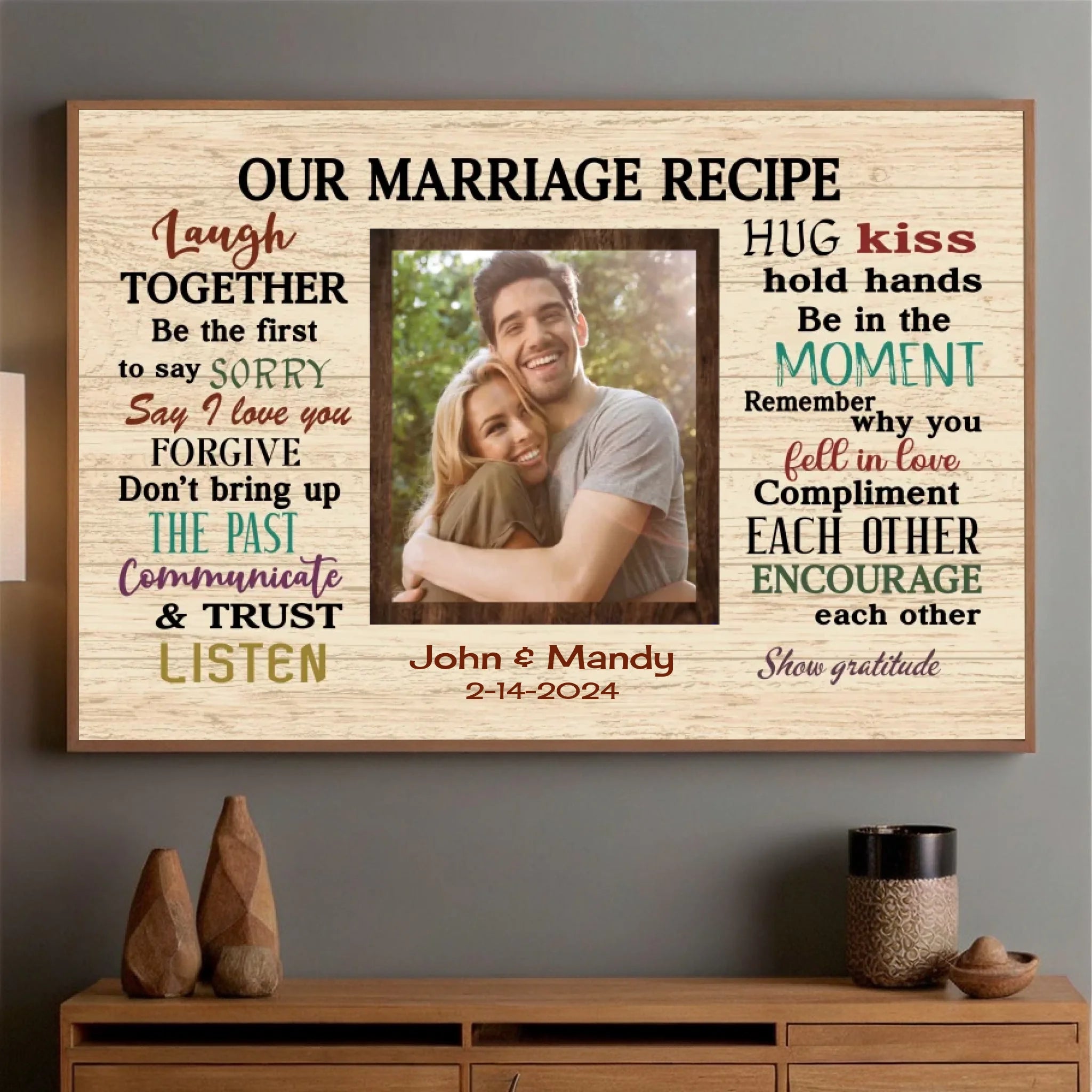 “Our Marriage Recipe for a Lasting Love” – A Custom Wedding Poster to Celebrate True Connection - 89Prints