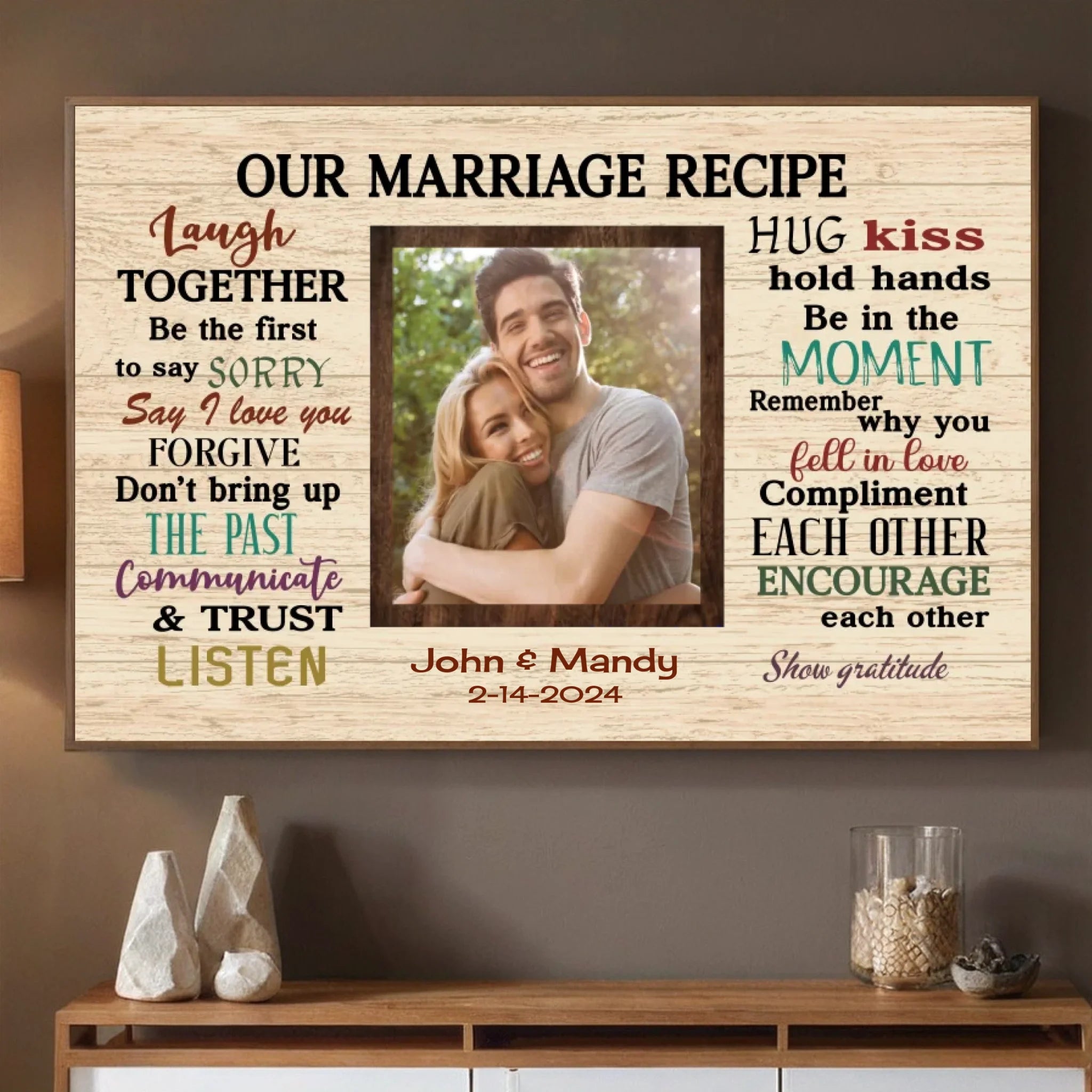 “Our Marriage Recipe for a Lasting Love” – A Custom Wedding Poster to Celebrate True Connection - 89Prints