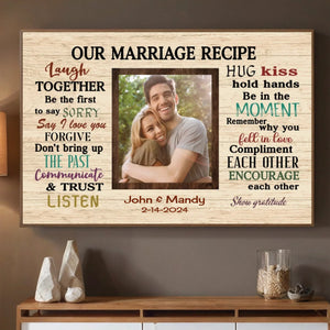 “Our Marriage Recipe for a Lasting Love” – A Custom Wedding Poster to Celebrate True Connection - 89Prints