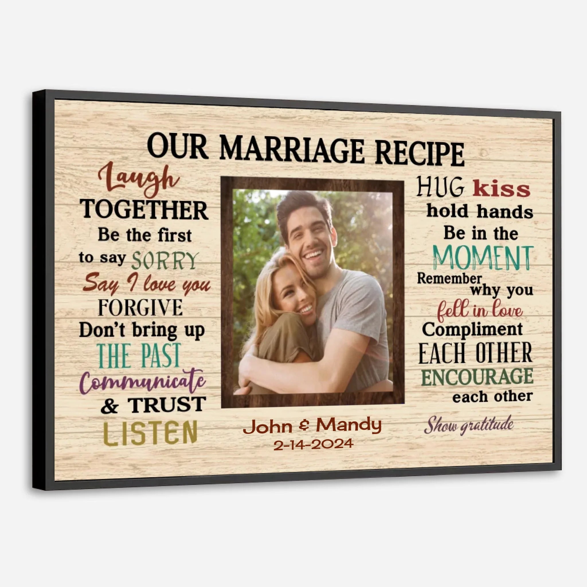 “Our Marriage Recipe for a Lasting Love” – A Custom Wedding Poster to Celebrate True Connection - 89Prints