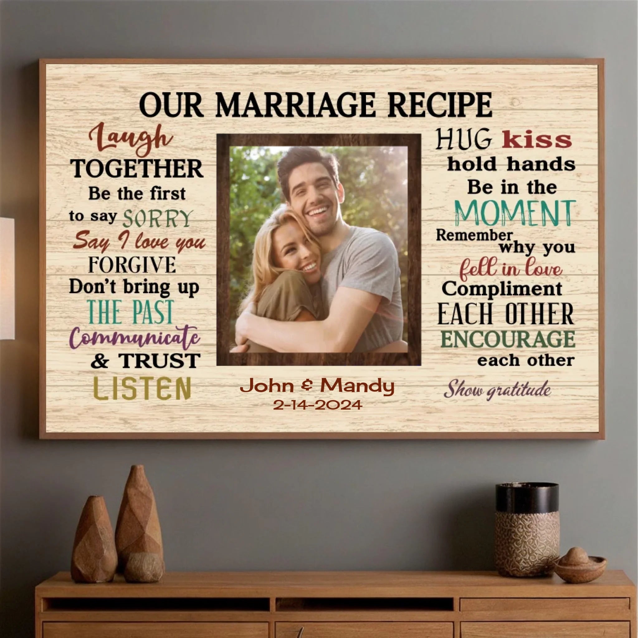 “Our Marriage Recipe for a Lasting Love” – A Custom Wedding Poster to Celebrate True Connection - 89Prints