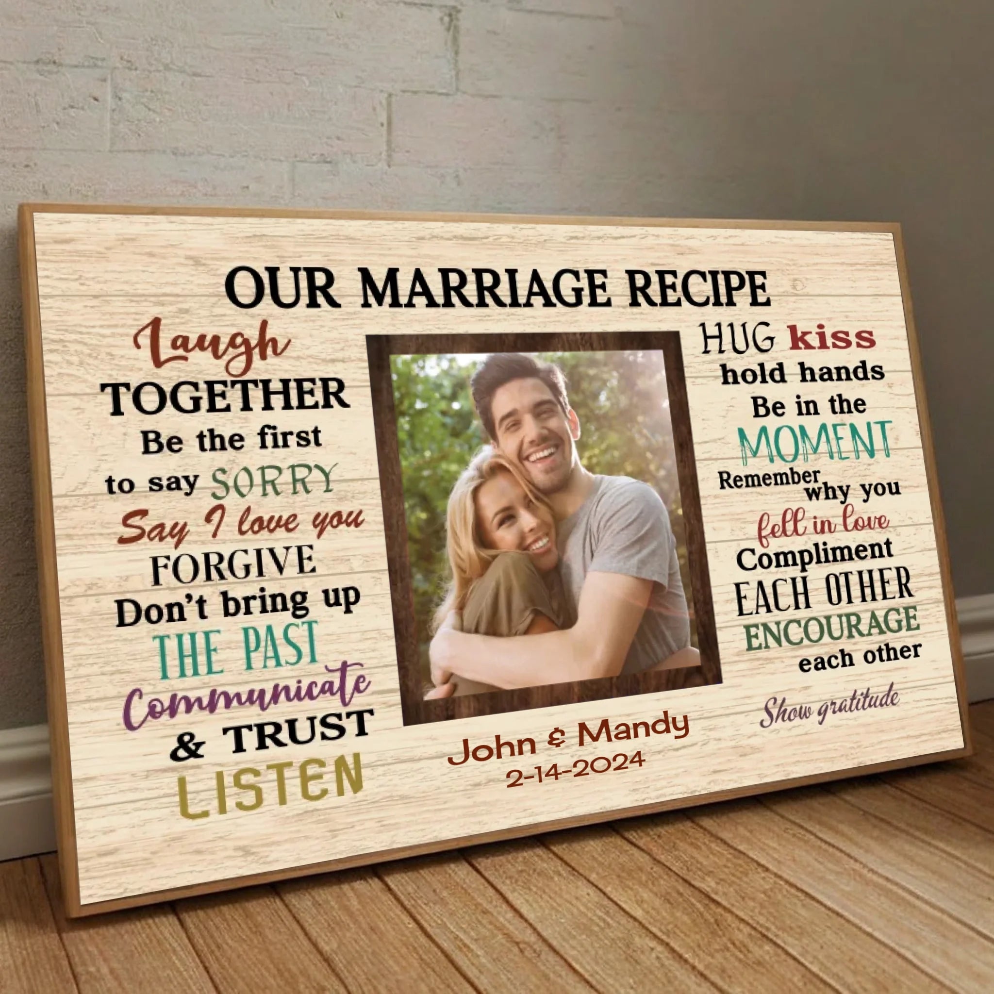 “Our Marriage Recipe for a Lasting Love” – A Custom Wedding Poster to Celebrate True Connection - 89Prints