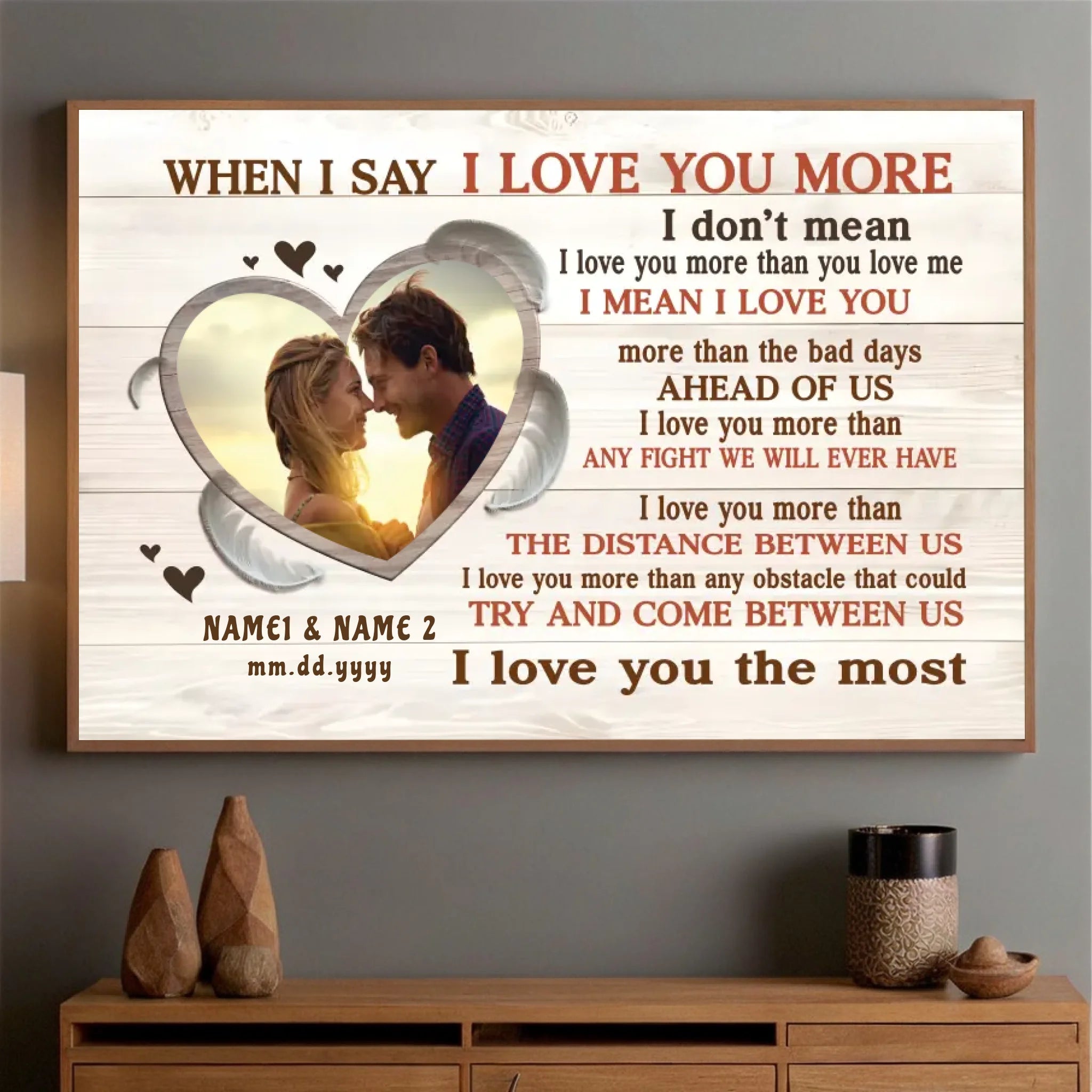 Personalized Wedding Poster: “Love You More, Always and Forever” – Romantic & Unique - 89Prints