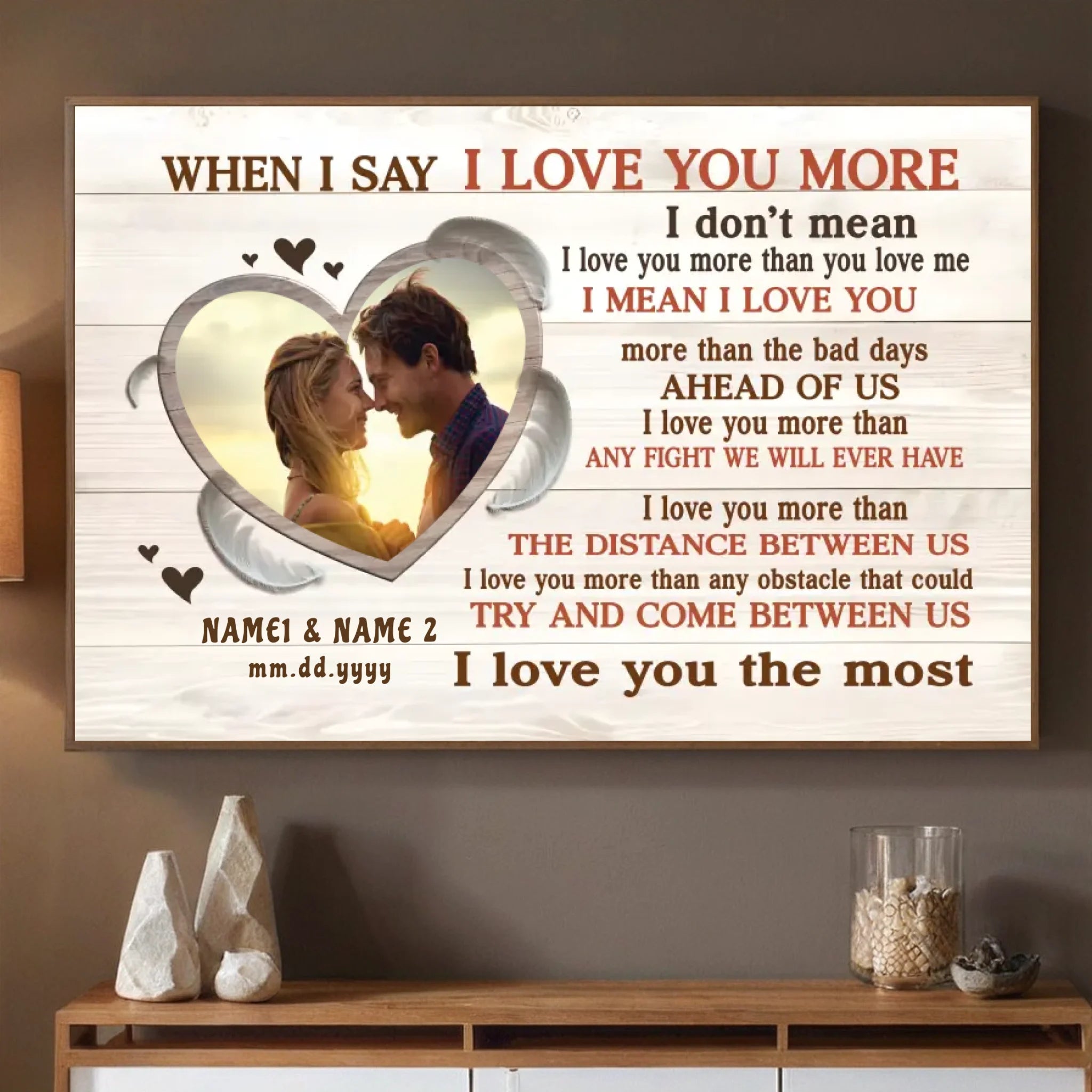 Personalized Wedding Poster: “Love You More, Always and Forever” – Romantic & Unique - 89Prints