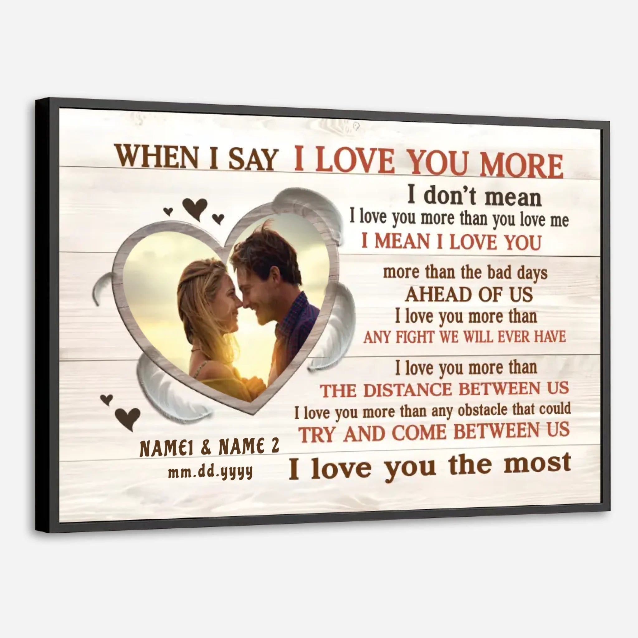 Personalized Wedding Poster: “Love You More, Always and Forever” – Romantic & Unique - 89Prints