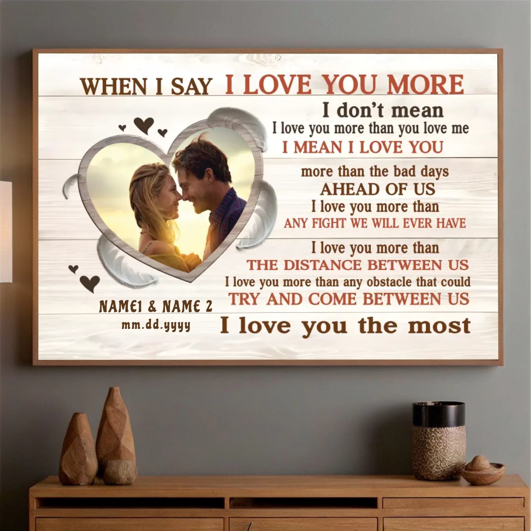 Personalized Wedding Poster: “Love You More, Always and Forever” – Romantic & Unique - 89Prints