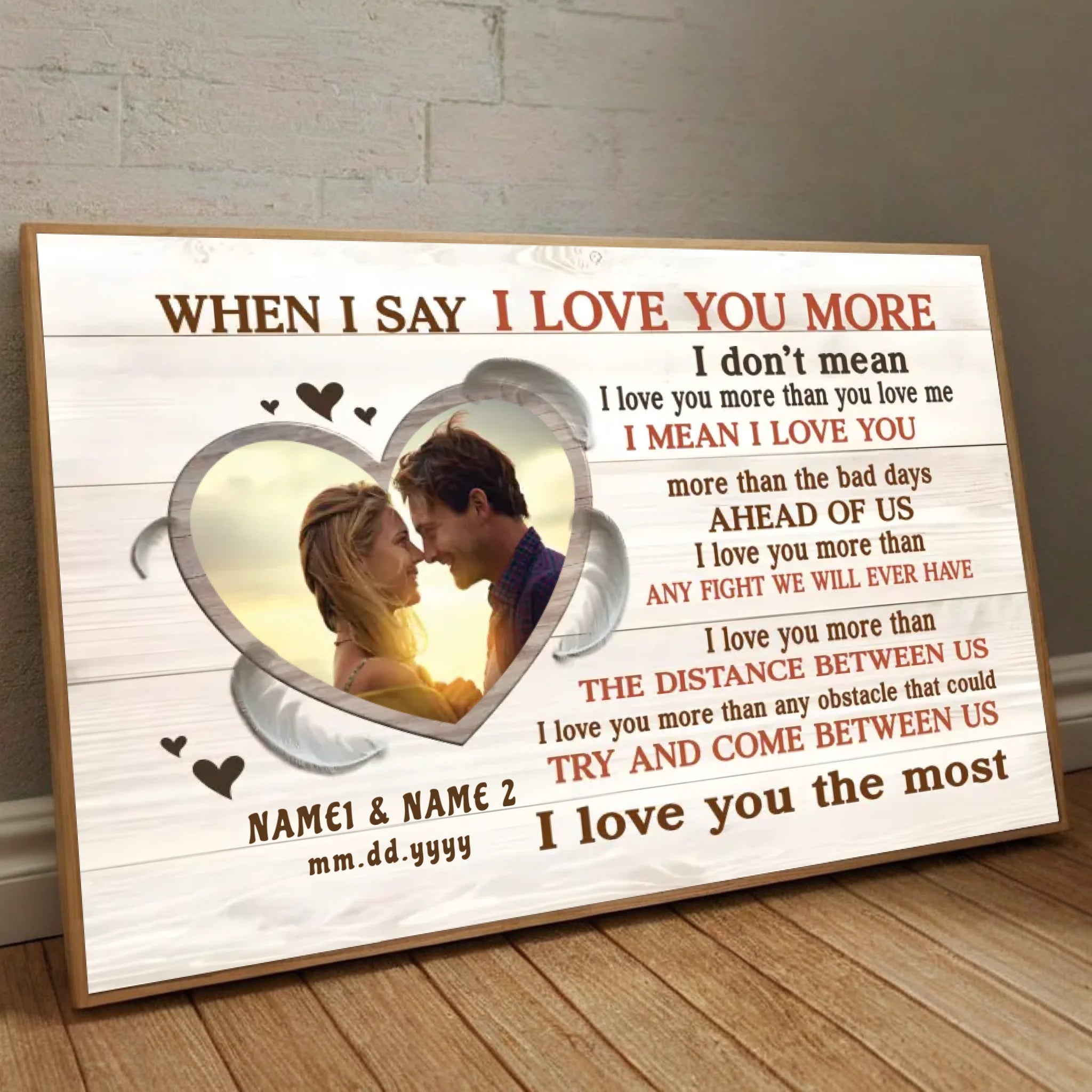 Personalized Wedding Poster: “Love You More, Always and Forever” – Romantic & Unique - 89Prints