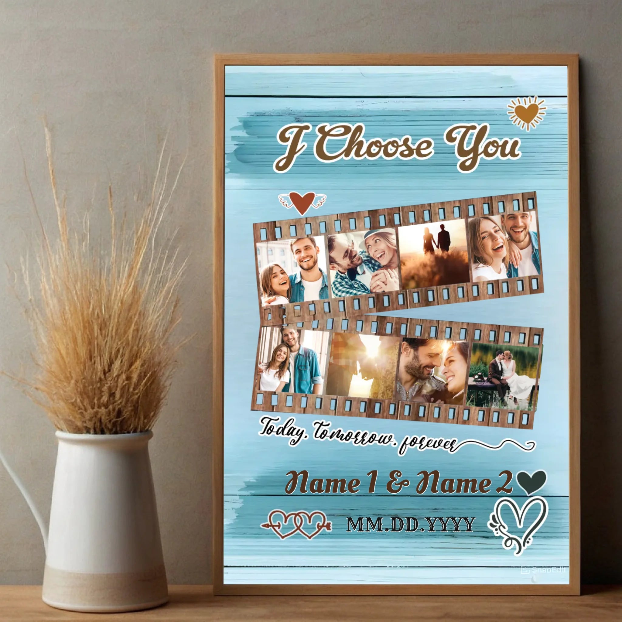 Custom Wedding Gift: Personalized “I Choose You, Today and Forever” Poster for Couples - 89Prints