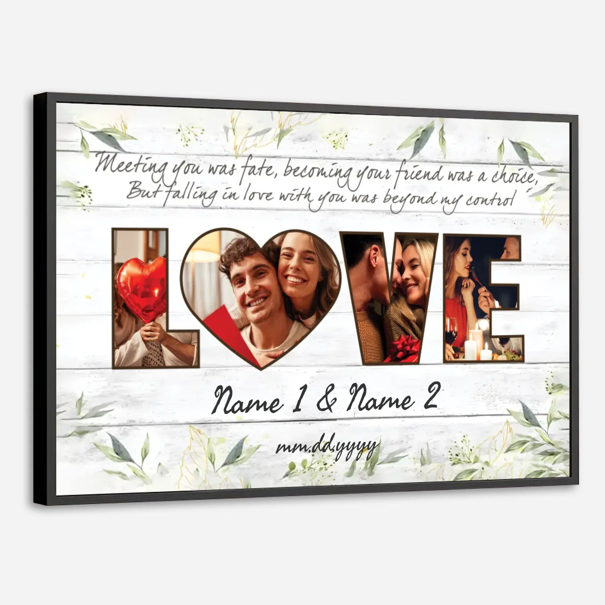 Personalized Wedding Poster: “Falling in Love Was Destiny” – A Romantic Keepsake by 89Prints