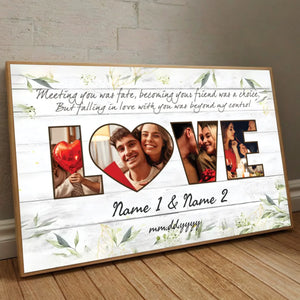 Personalized Wedding Poster: “Falling in Love Was Destiny” – A Romantic Keepsake by 89Prints