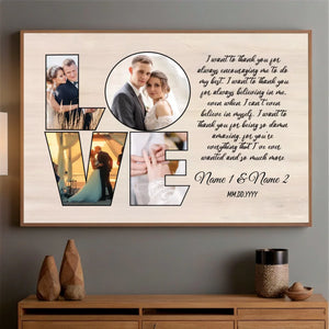 Customizable Wedding Poster: “Thank You for Believing in Me” – Personalize with Names & Photo - 89Prints