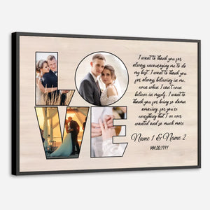 Customizable Wedding Poster: “Thank You for Believing in Me” – Personalize with Names & Photo - 89Prints