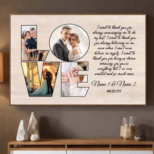 Customizable Wedding Poster: “Thank You for Believing in Me” – Personalize with Names & Photo - 89Prints