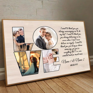 Customizable Wedding Poster: “Thank You for Believing in Me” – Personalize with Names & Photo - 89Prints