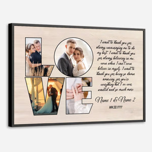 Customizable Wedding Poster: “Thank You for Believing in Me” – Personalize with Names & Photo - 89Prints