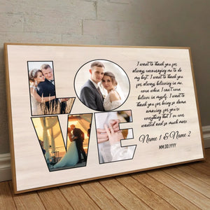 Customizable Wedding Poster: “Thank You for Believing in Me” – Personalize with Names & Photo - 89Prints
