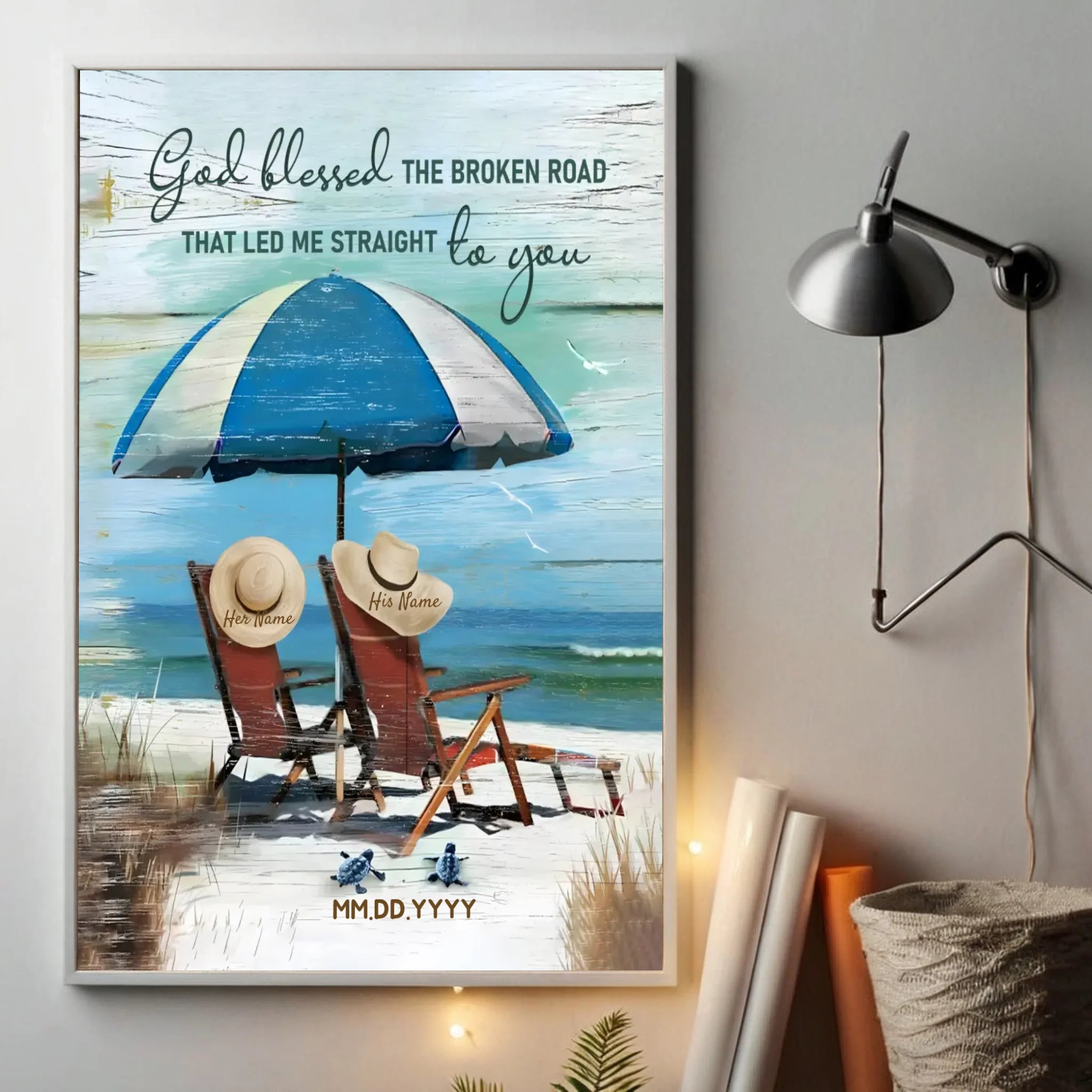 Customizable Wedding Poster: “God Blessed the Broken Road” – Celebrate Your Journey Together - 89Prints